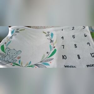 Adorable Elephant Baby Milestone Super Soft‎ Nursey Blanket 40"×70"